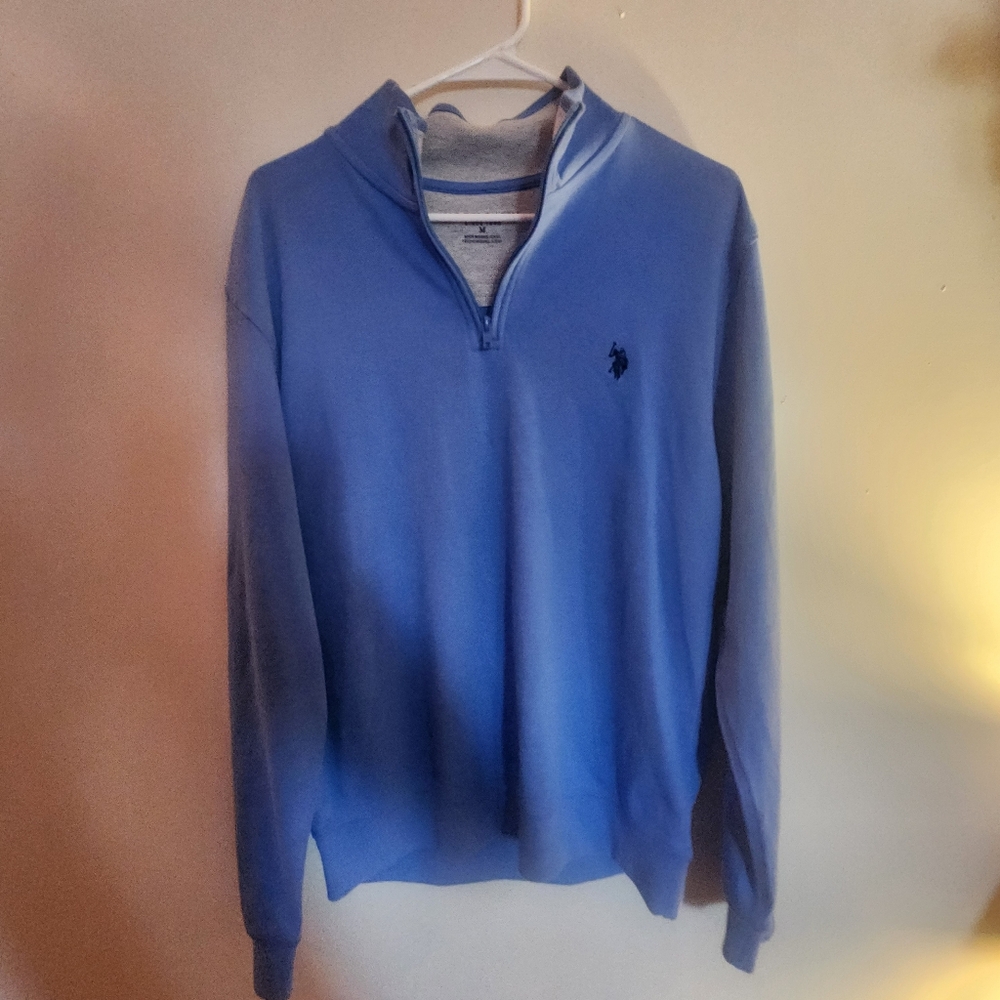 U.S. Polo Assn. Men's Light Blue Zip-Up Sweater